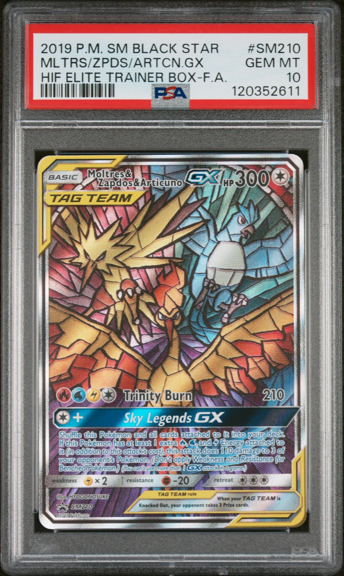 #SM210 MOLTRES & ZAPDOS & ARTICUNO GX PSA 10