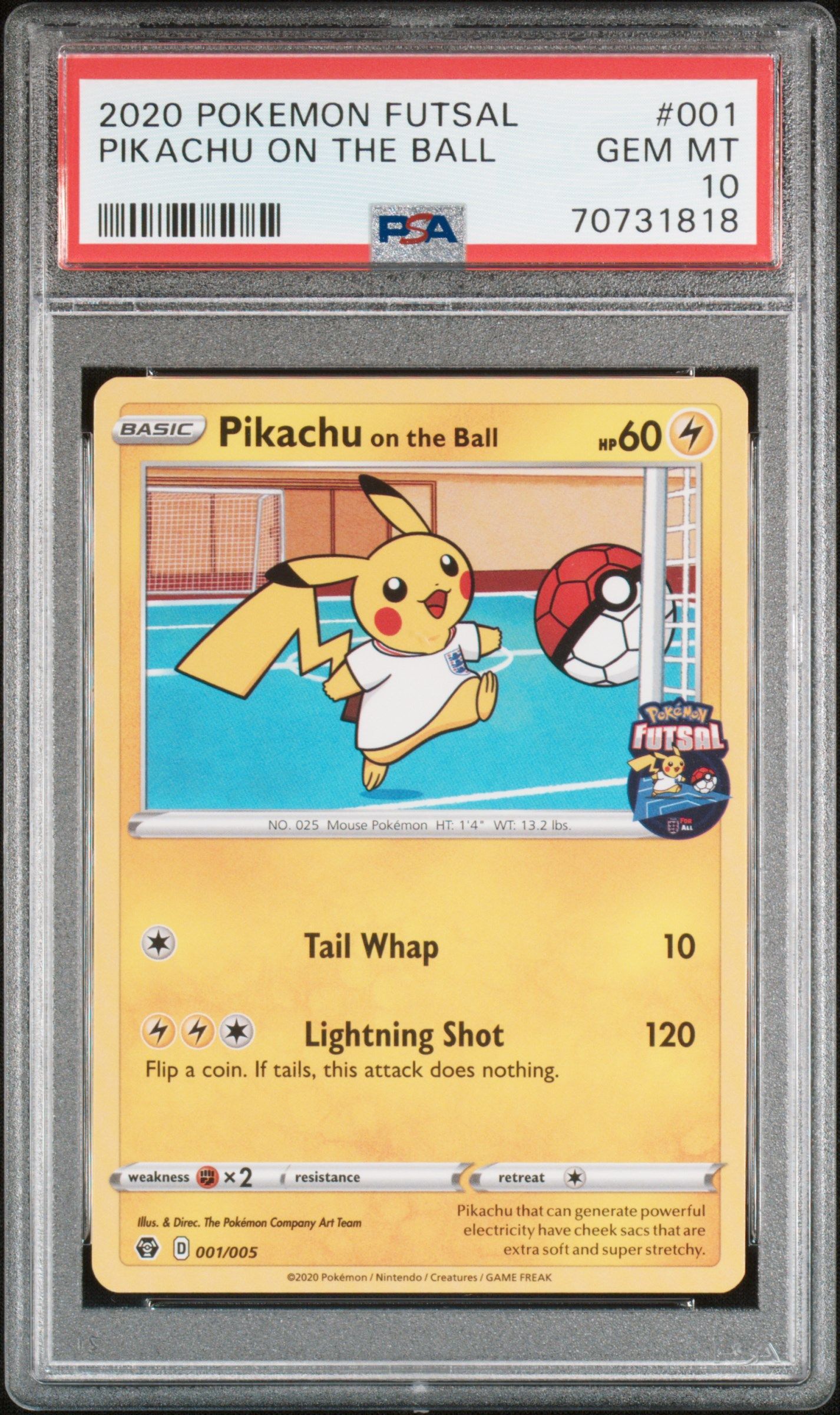 #001 PIKACHU ON THE BALL PSA 10