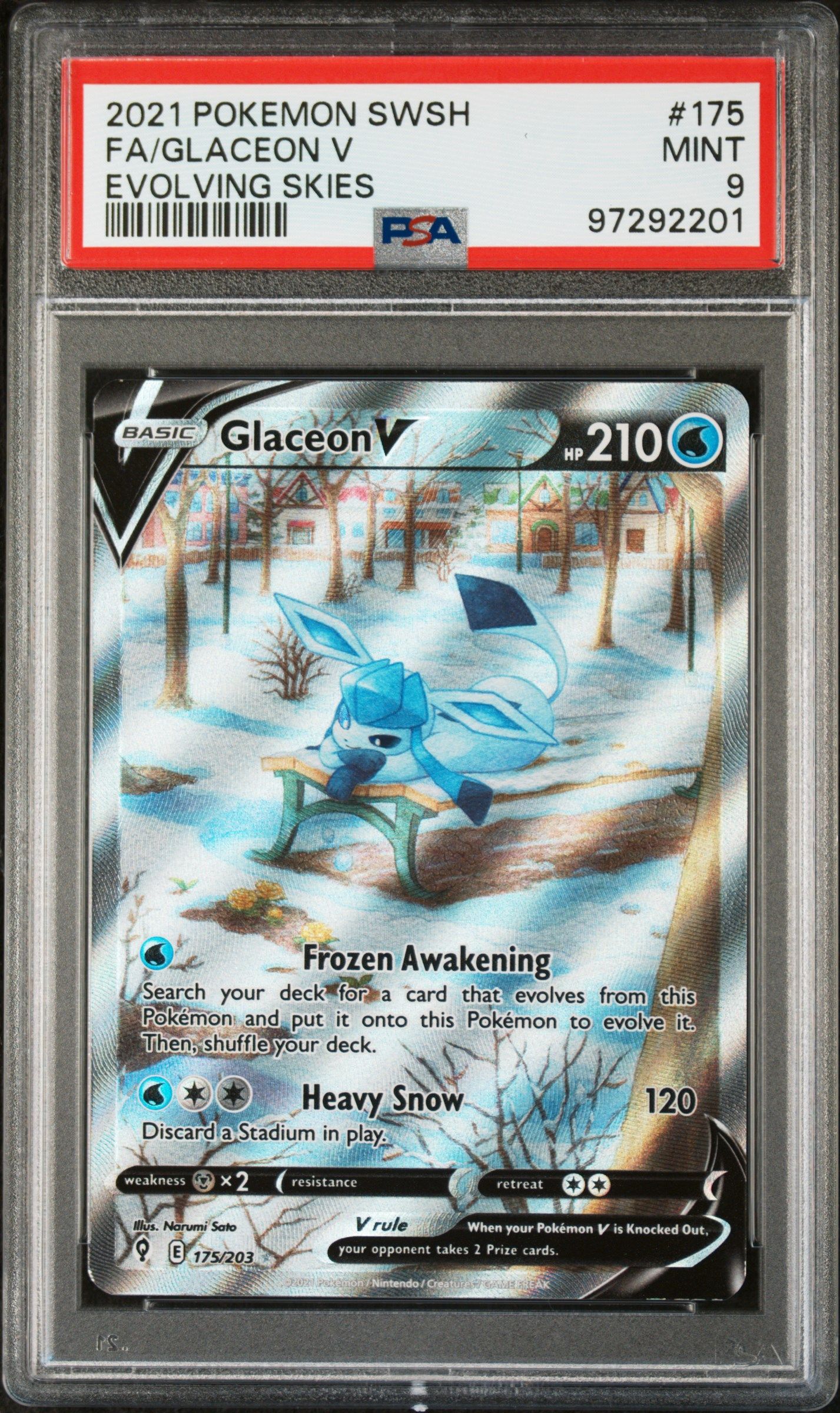 #175 GLACEON V PSA 9
