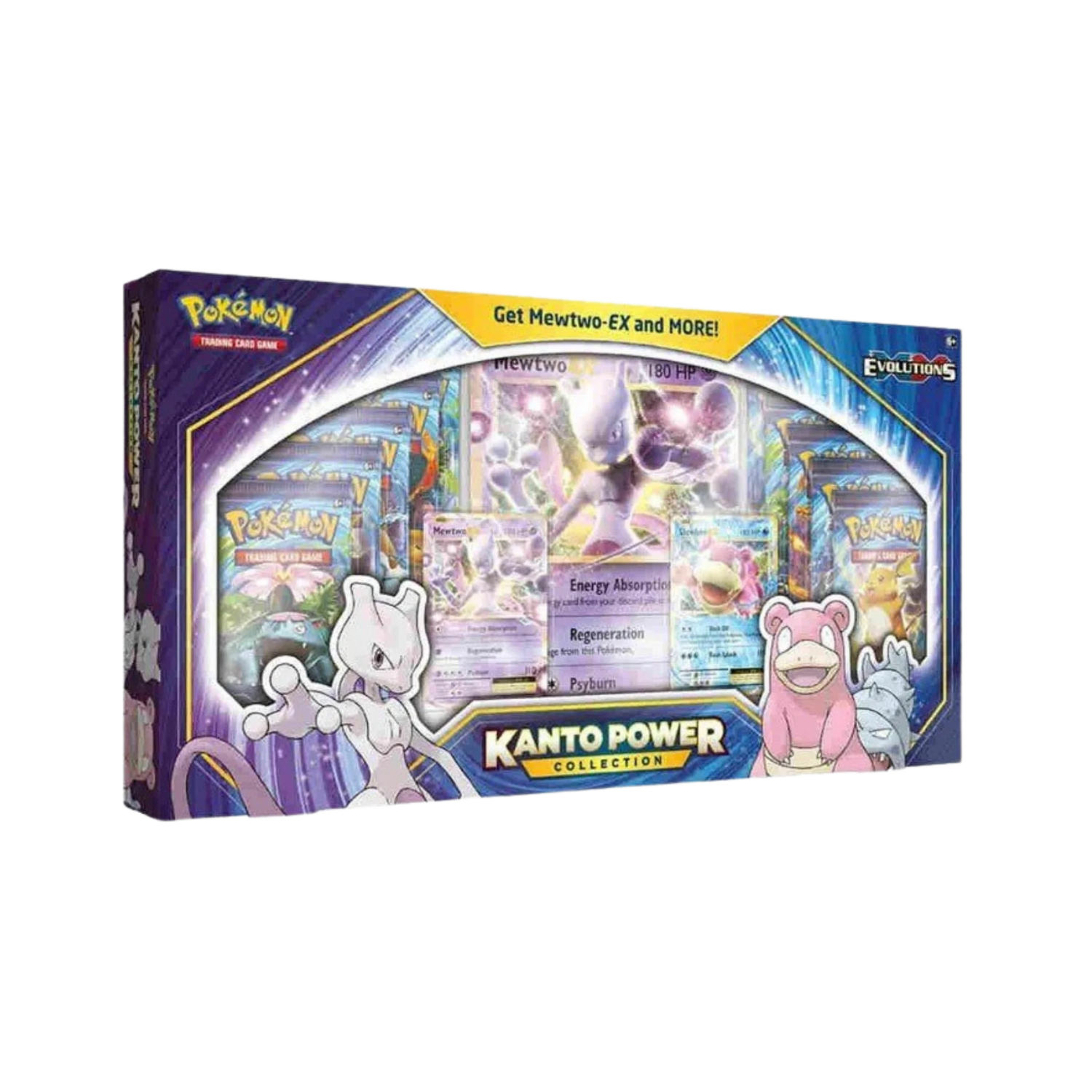 Pokemon TCG Kanto Power Collection box set with Mewtwo and Slowbro.