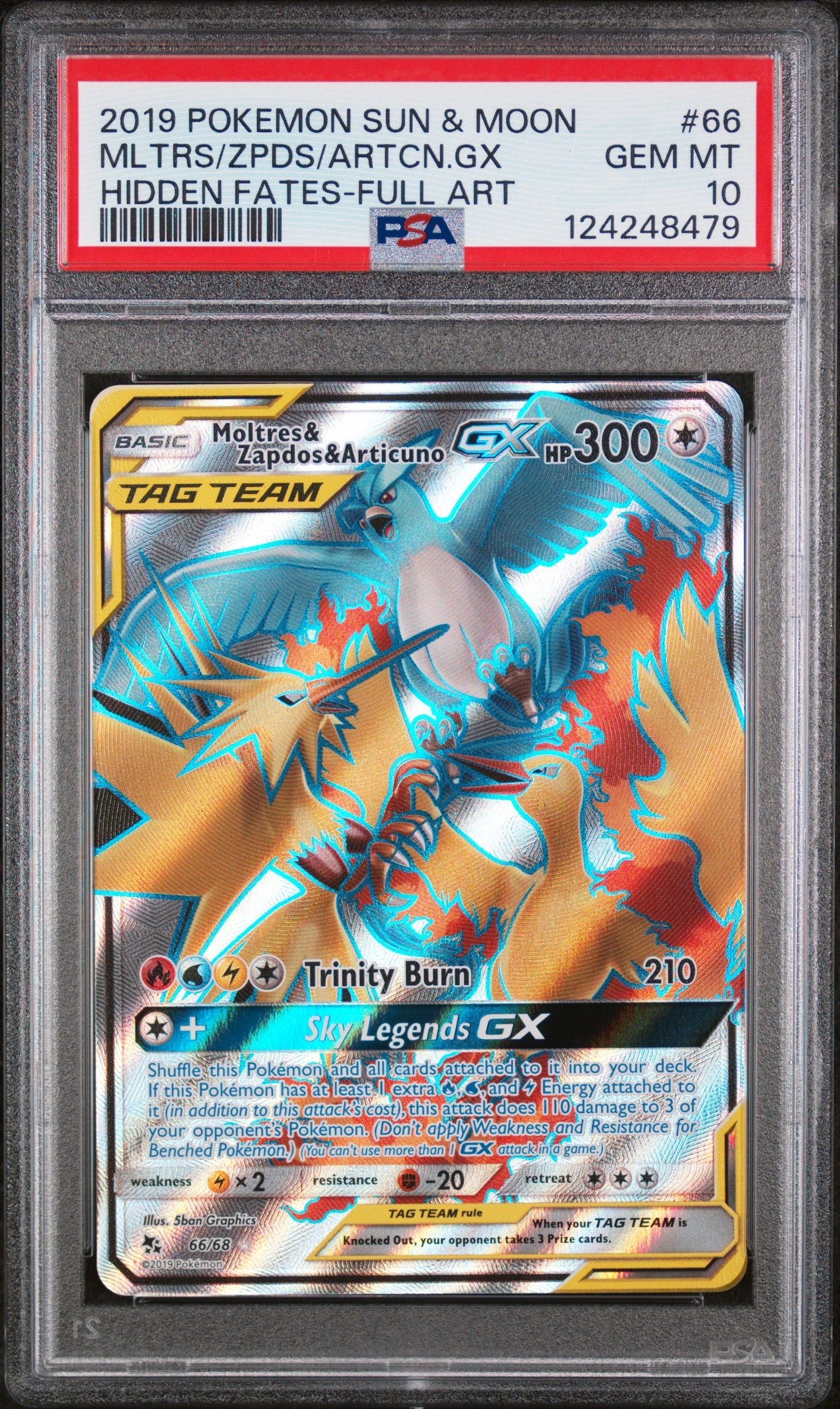 #66 FULL MOLTRES & ZAPDOS & ARTICUNO GX PSA 10