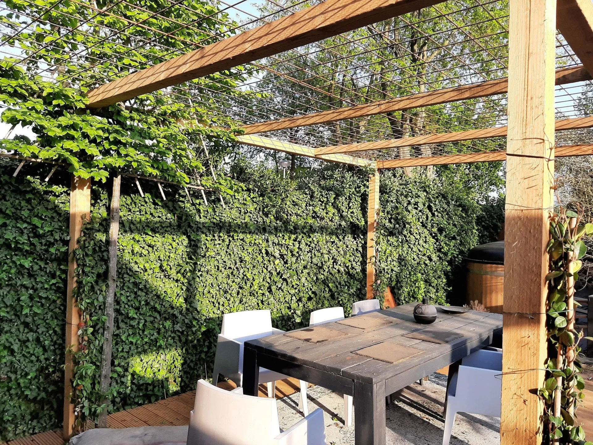 Douglas houten pergola met betongaas