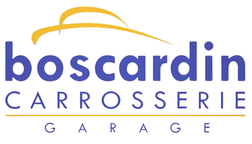 Un logo bleu et jaune pour le garage carrosserie boscardin