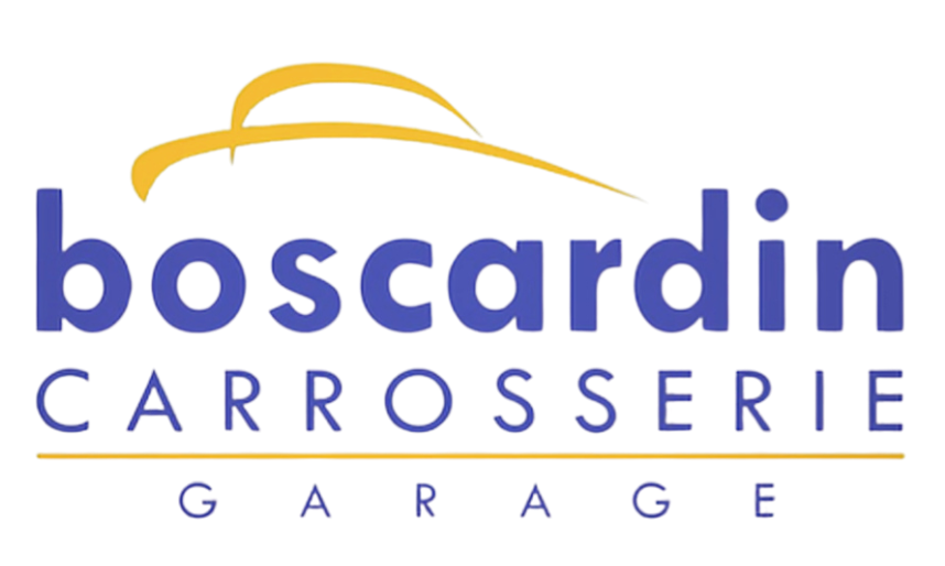 Un logo bleu et jaune pour le garage carrosserie boscardin
