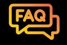 FAQ icon in orange gradient speech bubbles.