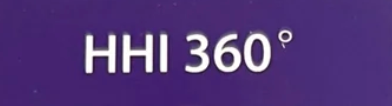 HHI 360° white text on a purple background.