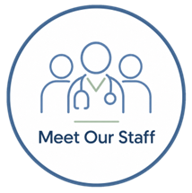 Circle icon with three people; one with a stethoscope, labeled 