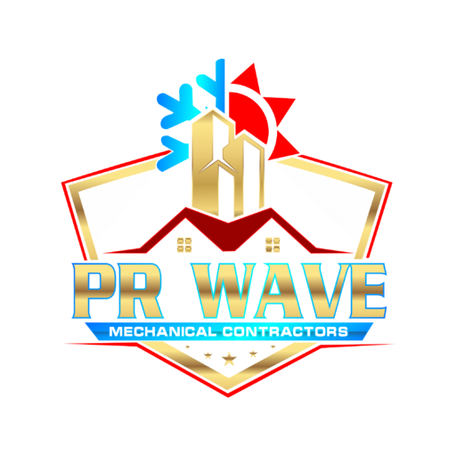 A logo for a company called pr wave mechanical contractors