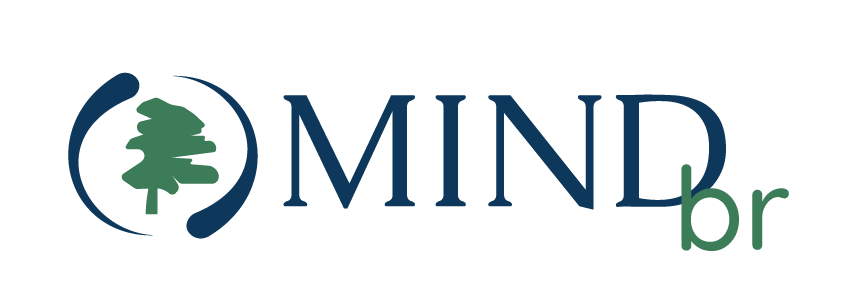 A blue logo for mente aberta mindfulness brasil