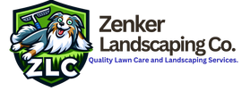 The logo for zenker landscaping co. quality lawn care and landscaping services.