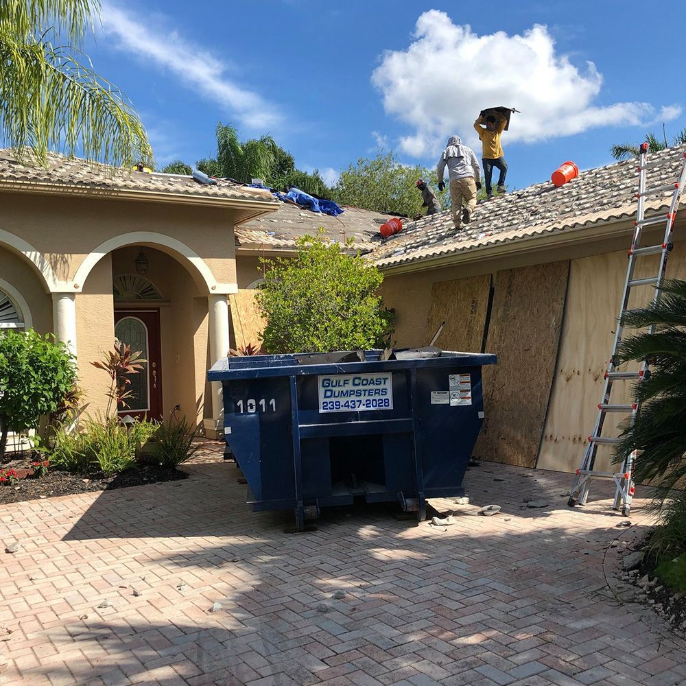 Dumpster on Residential — Naples, FL — Gulf Coast Dumpster Services