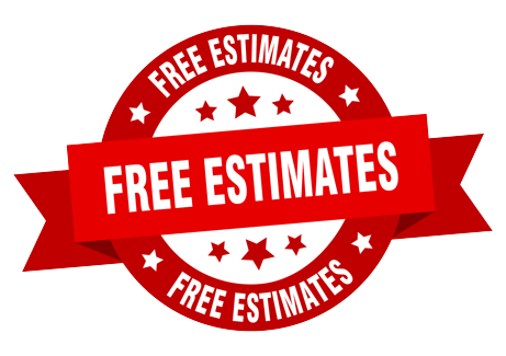 a free estimates sign with a red ribbon