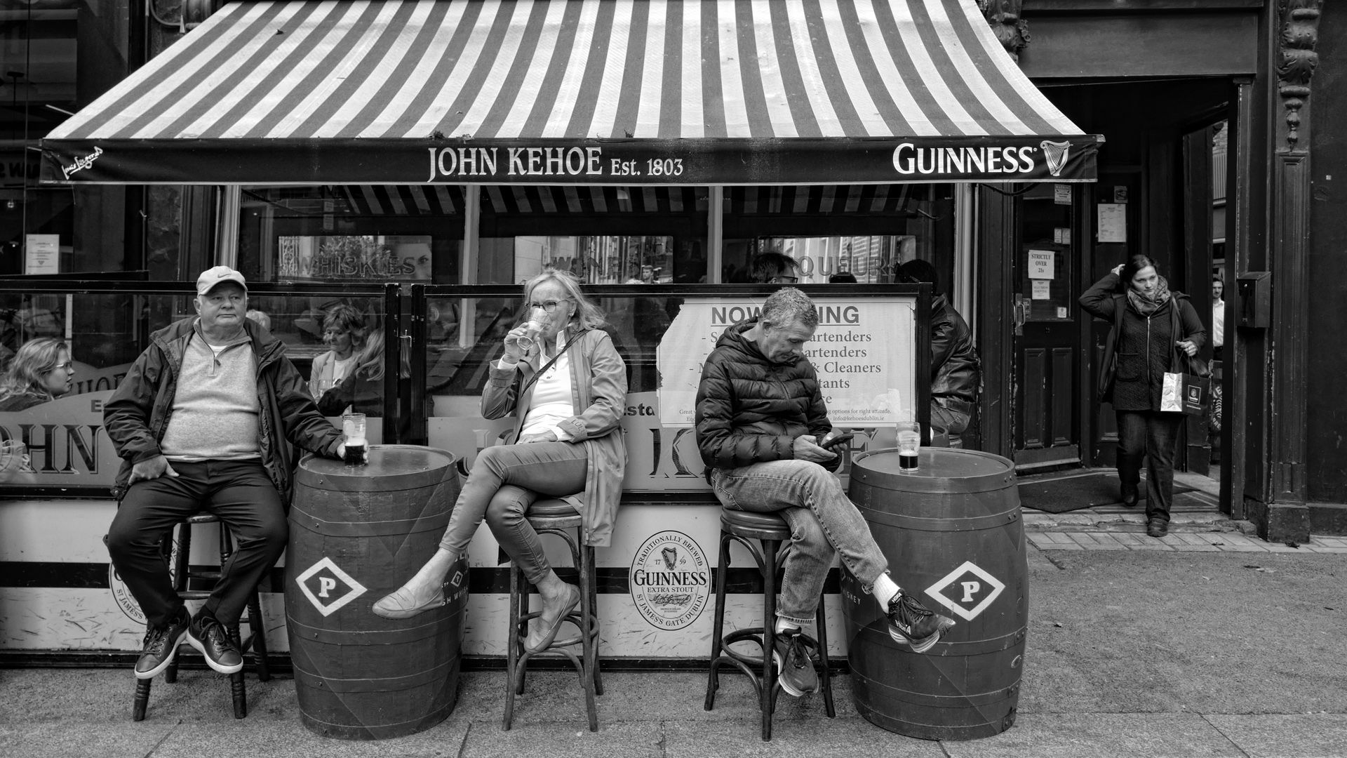 An aerial view of a city with a lot of people