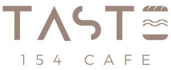 A logo for taste 154 cafe is shown on a white background.