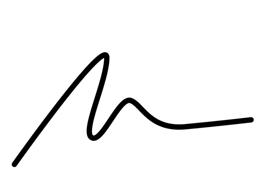 A black and white drawing of a signature on a white background.