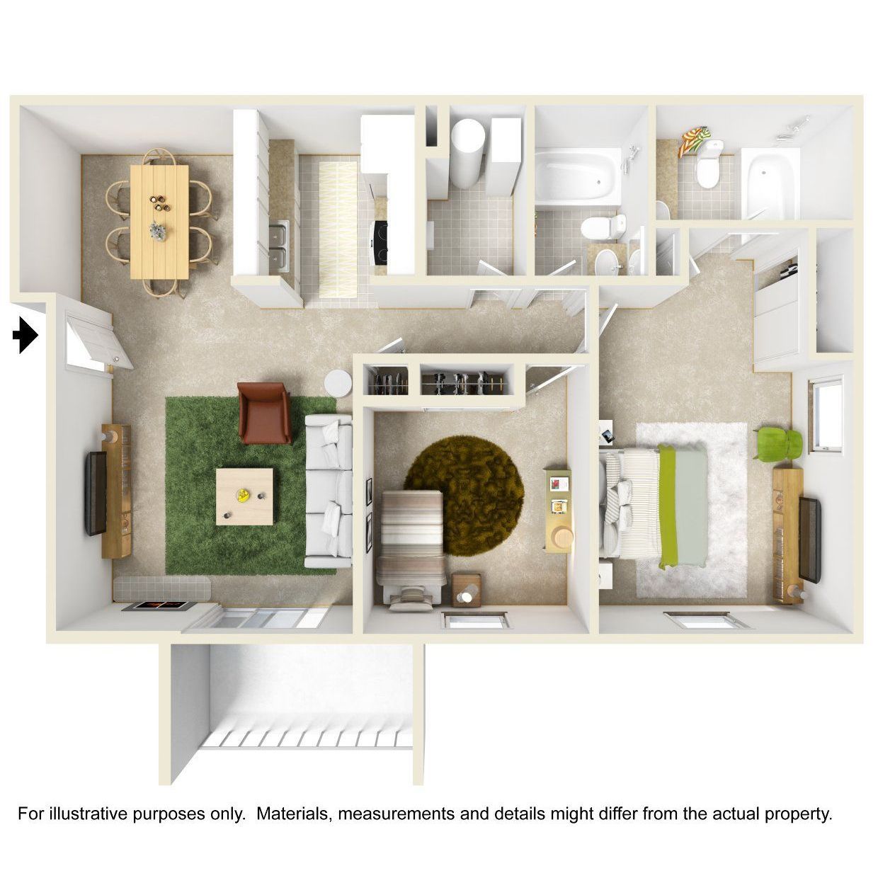 An aerial view of a floor plan of a house