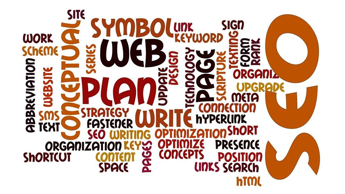 A word cloud with the word seo in the middle