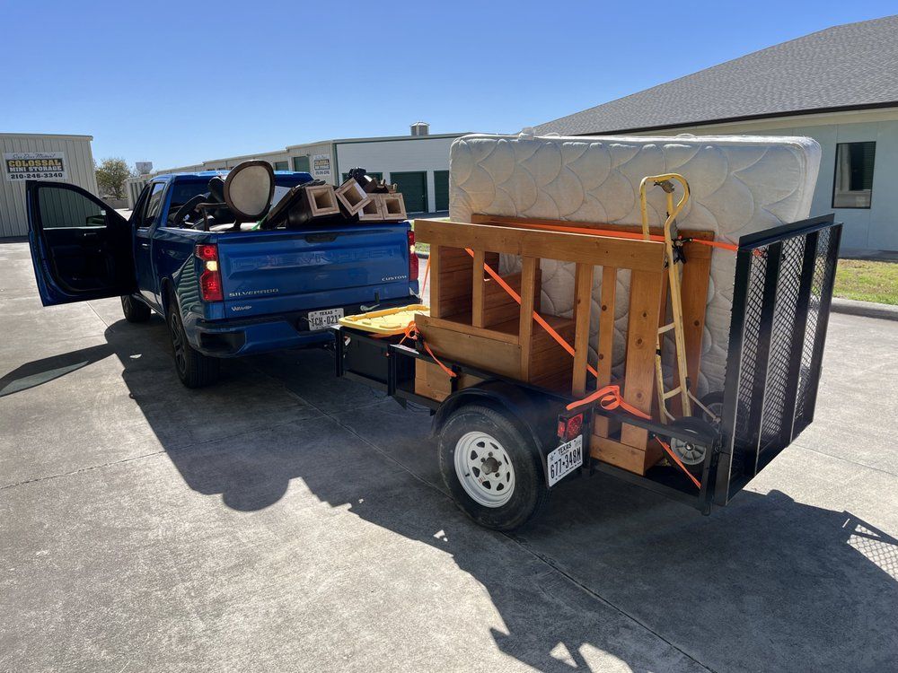 Blue Truck Pulling a Trailer — San Antonio, TX — Camacho’s Moving