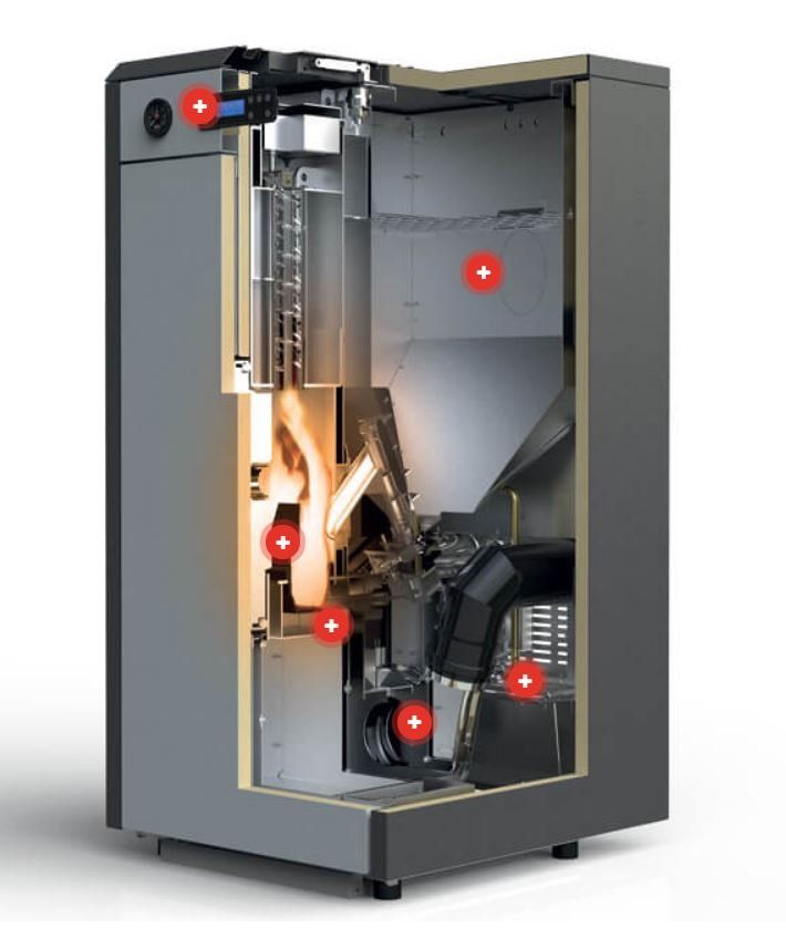 interni componenti caldaia