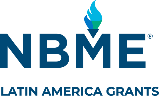 Logotipo do NBME (National Board of Medical Examiners) com ícone de chama e texto 