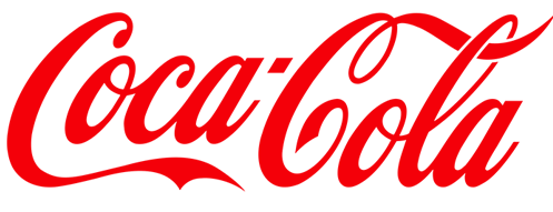 a red coca cola logo on a white background