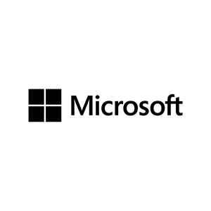 The microsoft logo is black and white on a white background.