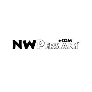 A black and white logo for nw persians.