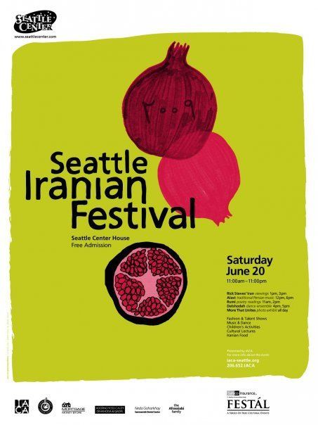 A poster for the seattle iranian festival on saturday june 20