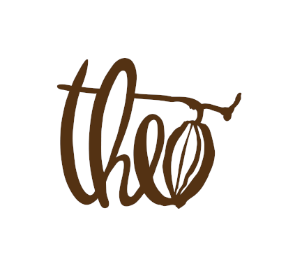 The word theo is written in brown on a white background.