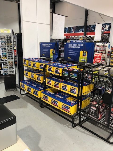 A Bunch Of Batteries Are On Display In A Store — Auto Spares Morisset In Morisset, NSW