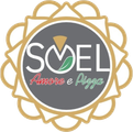 Un logo per soel amore e pizza con una pizza al centro