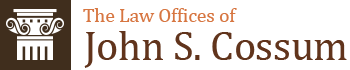 A logo for the law offices of john s. cossum