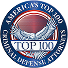 The logo for America's top 100 criminal defense attorneys.