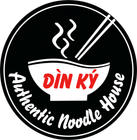 D&Igrave;N K&Yacute; Authentic Noodle House logo with steaming bowl and chopsticks on black background