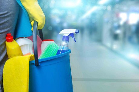 Cleaning Lady With A Bucket And Cleaning Products — Appleton, WI — Confident Cleaners LLC