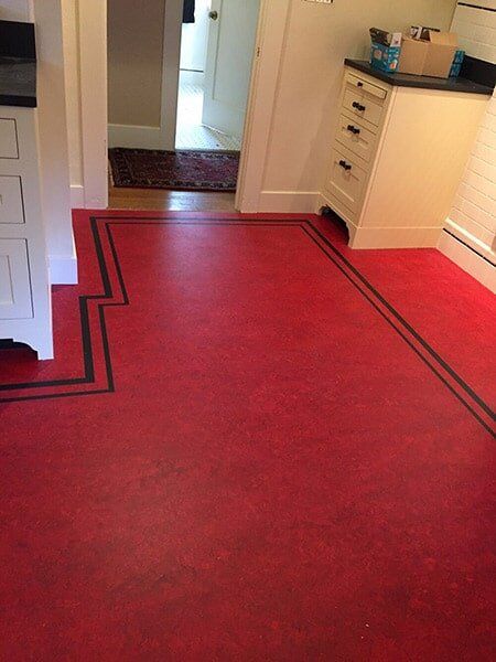 Forbo Marmoleum with a double black border