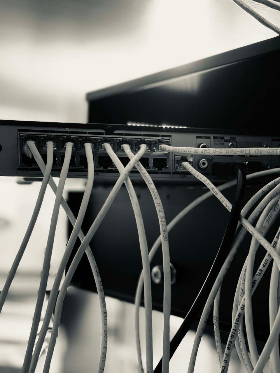 A bunch of wires are connected to a computer