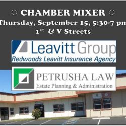 A chamber mixer is being held on september 15th at 5:30 pm