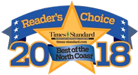 A sign that says reader 's choice best of the north coast