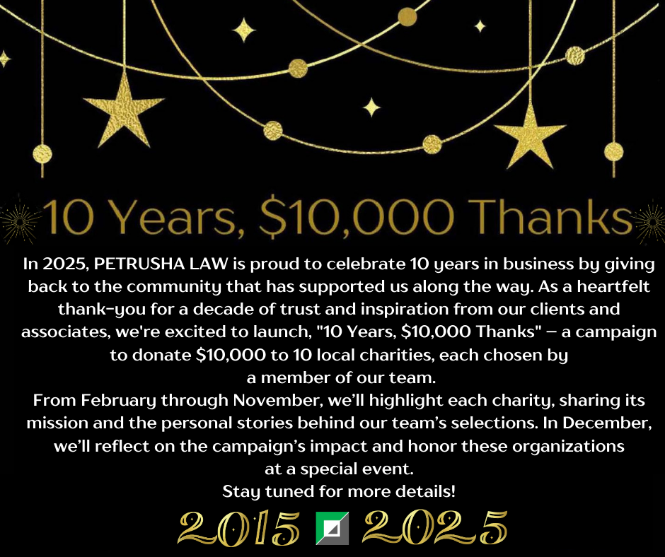 A poster that says ' 10 years , $ 10,000 thanks ' on it