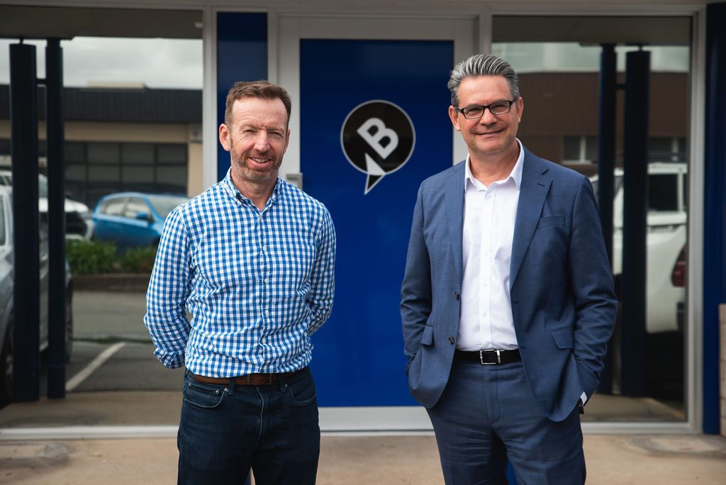 Rick Albertini, Partner with Shawn Butterfield, Managing Director from Butterfields standing out the front of Butterfields office.