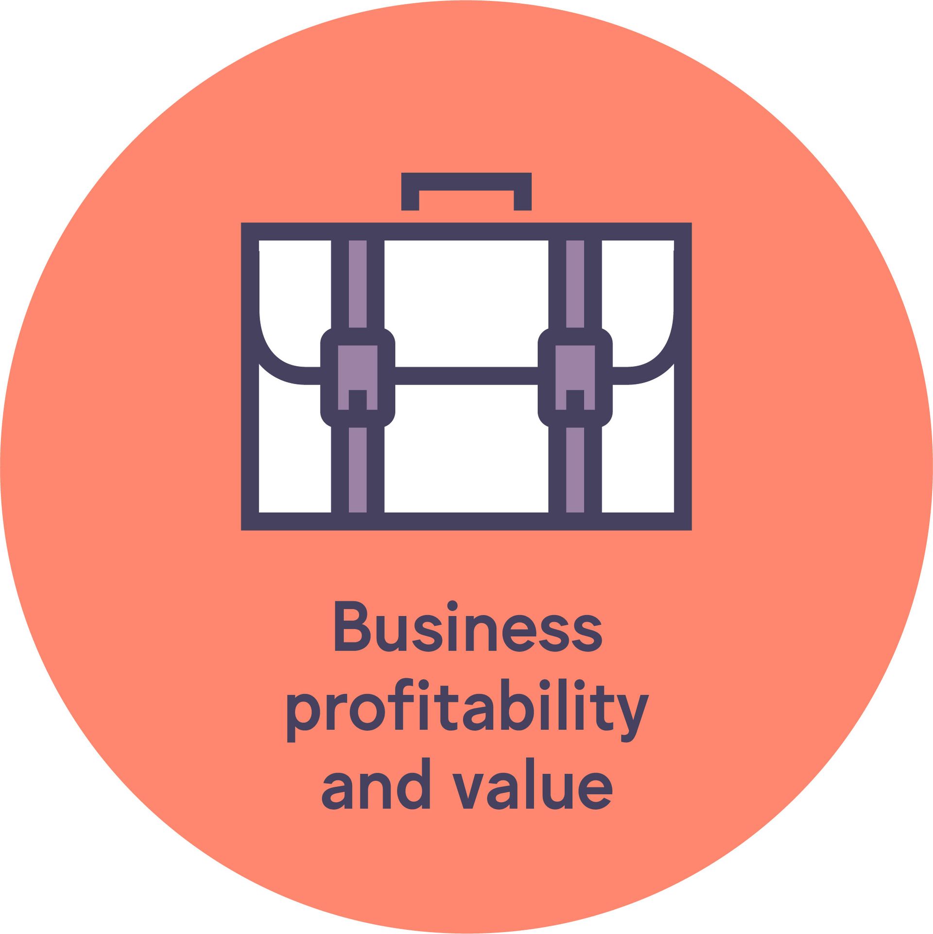 Business profitability and value icon supporting Brentnalls for Life process.