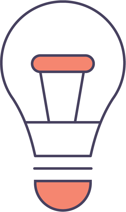 Icon of a light glob emphasising continuous learning and development.