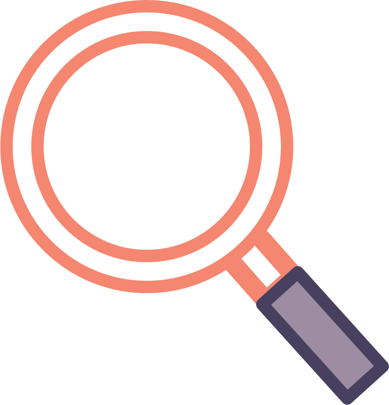 Icon of a magnifying glass, taking a closer look.