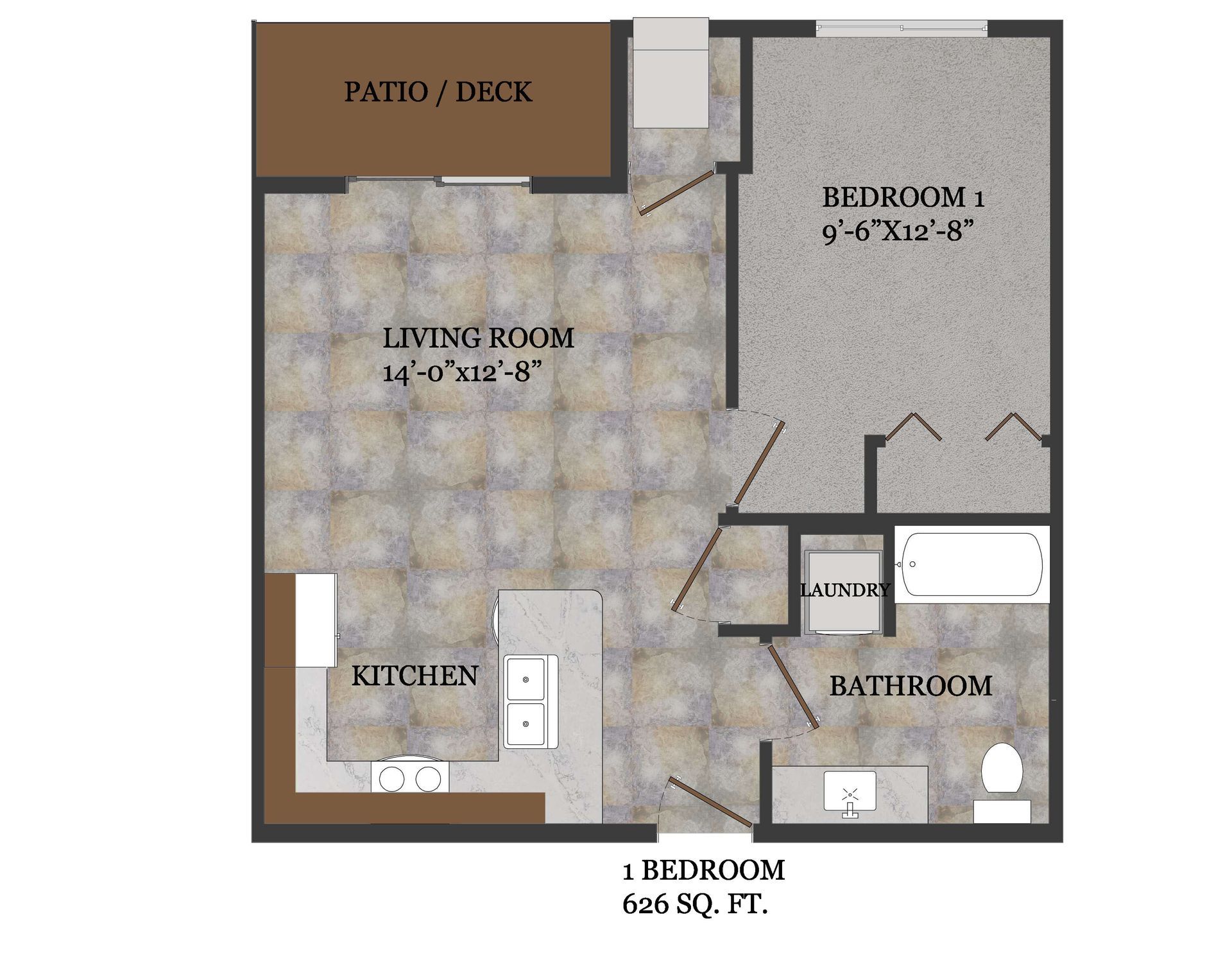 1 bedroom floor plan