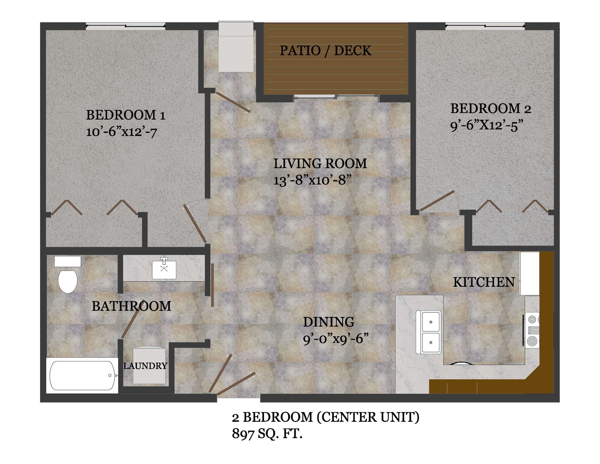 2 bedroom floor plan