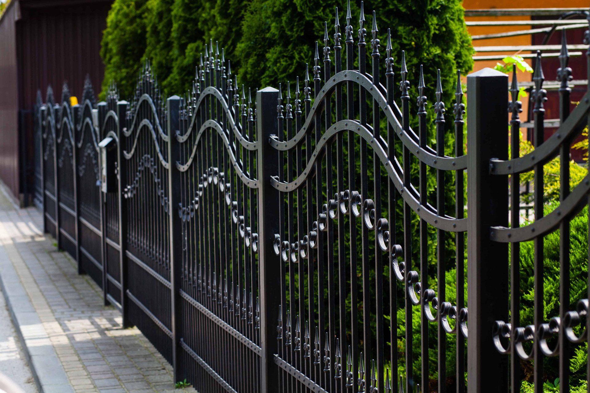 Wrought iron fencing installation