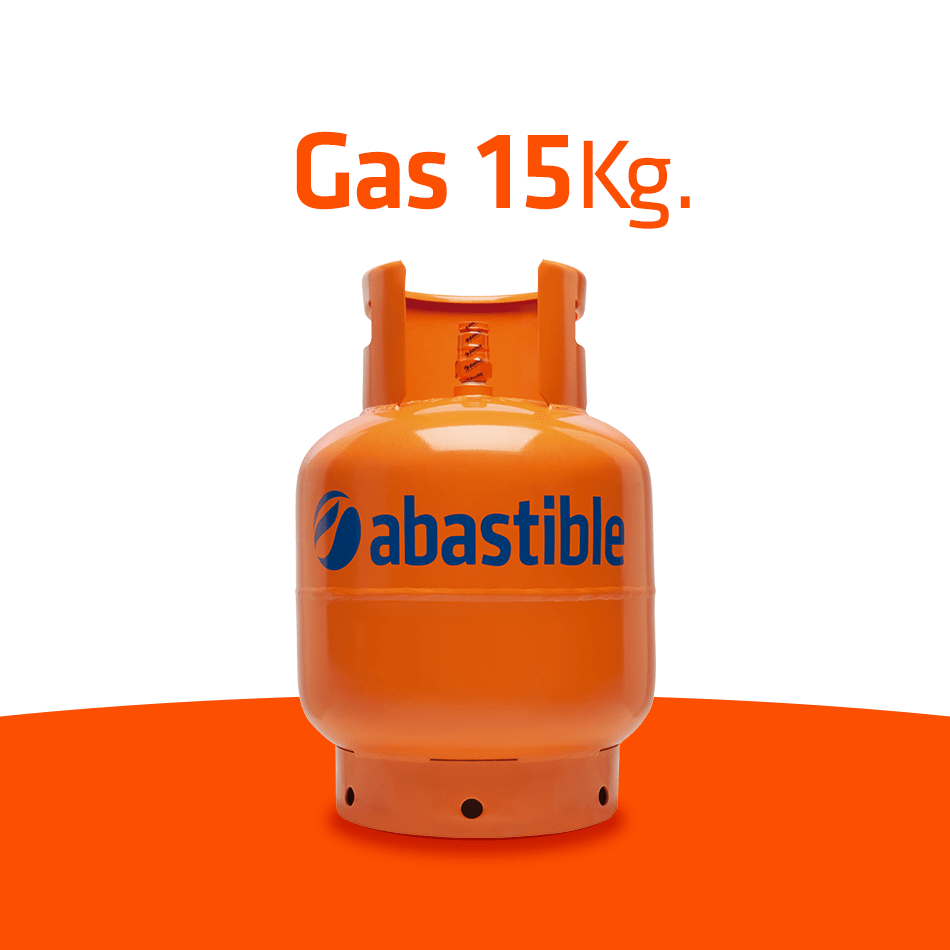 Un cilindro de gas naranja con la palabra gas escrita en él.