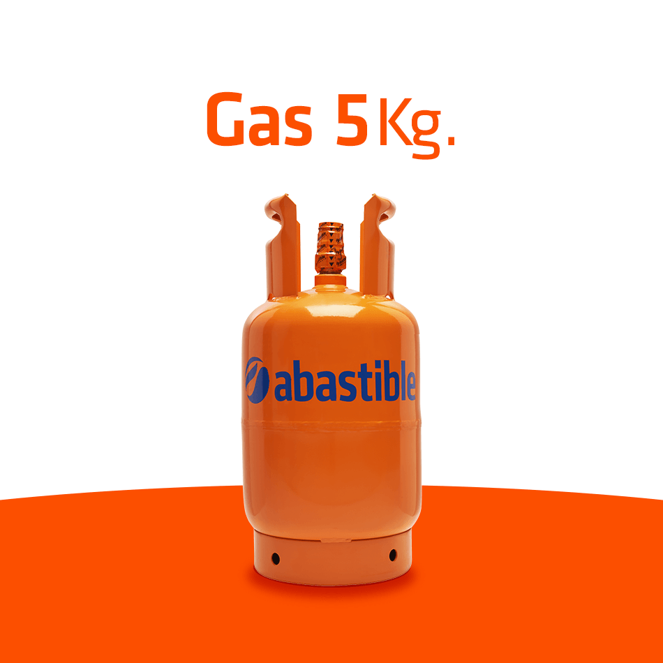 Un cilindro de gas naranja con la palabra gas escrita en él.