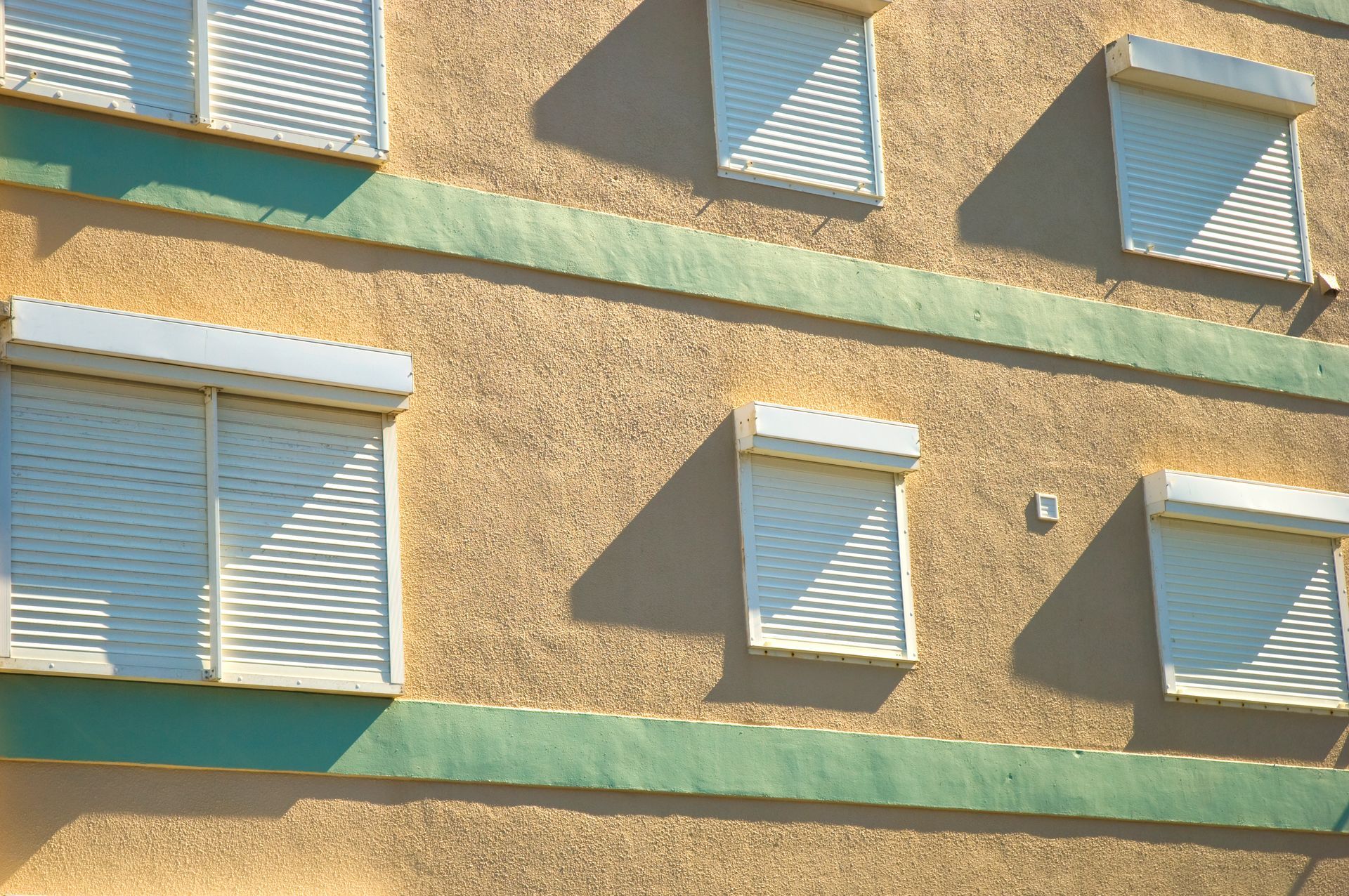 Hurricane Shutters on A Building 